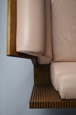 Postmodern Neo Eclectic Wood and Leather Lounge Chair from Busnelli, 1983-IEI-1736283