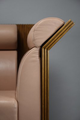 Postmodern Neo Eclectic Wood and Leather Lounge Chair from Busnelli, 1983-IEI-1736283