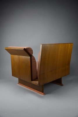 Postmodern Neo Eclectic Wood and Leather Lounge Chair from Busnelli, 1983-IEI-1736283