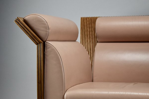 Postmodern Neo Eclectic Wood and Leather Lounge Chair from Busnelli, 1983-IEI-1736283