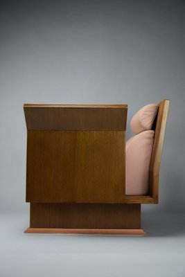 Postmodern Neo Eclectic Wood and Leather Lounge Chair from Busnelli, 1983-IEI-1736283