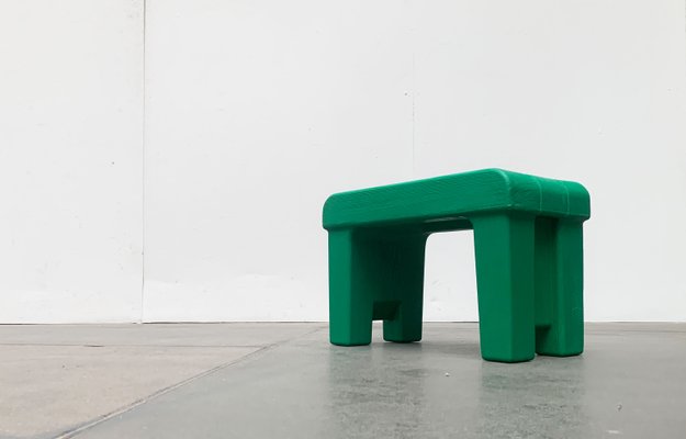 Postmodern Plastic Faux Wood Stool-UAH-1141801