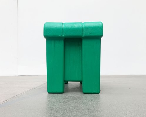 Postmodern Plastic Faux Wood Stool-UAH-1141801