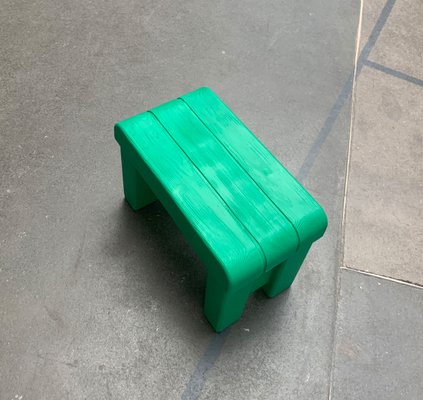 Postmodern Plastic Faux Wood Stool-UAH-1141801