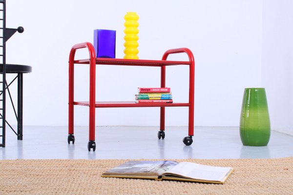 Postmodern Red Metal Trolley by Habitat, 1980s-XT-2034933