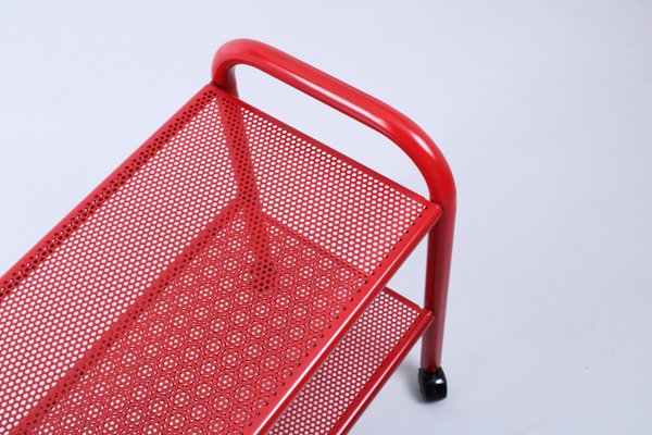 Postmodern Red Metal Trolley by Habitat, 1980s-XT-2034933