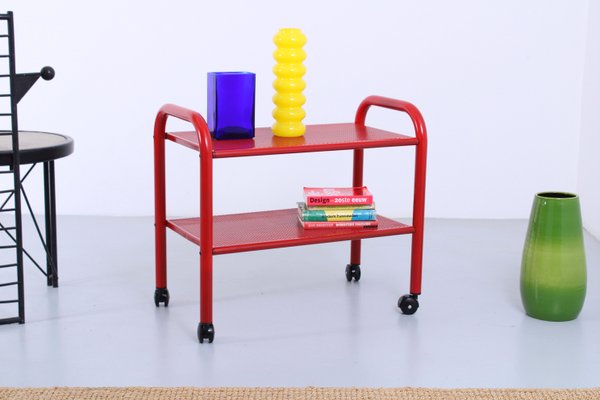 Postmodern Red Metal Trolley by Habitat, 1980s-XT-2034933