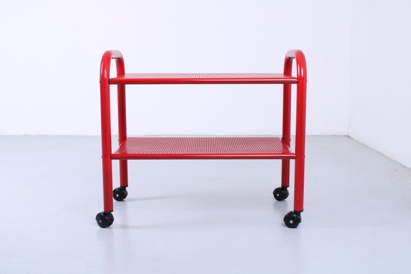 Postmodern Red Metal Trolley by Habitat, 1980s-XT-2034933