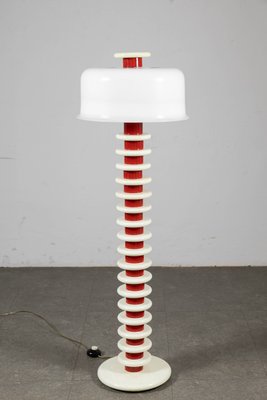 Postmodern Red & White Floor Lamp, 1970s-LMR-1437655