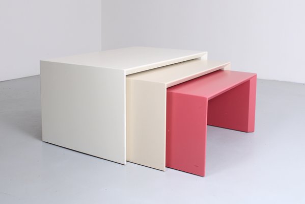 Postmodern Side Tables Model 514 attributed to Leolux, 1980s, Set of 3-XT-2042066