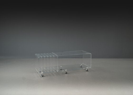 Postmodern Space Age Acrylic Glass Serving Bar Cart in the style of David Lange, 1960s-VLO-1703679