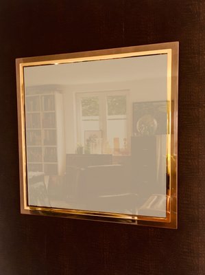 Postmodern Square Bronze Mirror from Belgo Chrom, Belgium, 1980s-RQV-999495