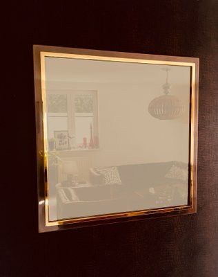 Postmodern Square Bronze Mirror from Belgo Chrom, Belgium, 1980s-RQV-999495