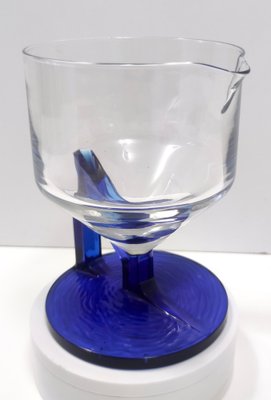 Postmodern Transparent and Blue Glass Pitcher, Italy, 1970s-JPQ-1820122