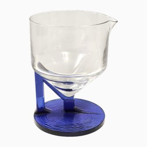 Postmodern Transparent and Blue Glass Pitcher, Italy, 1970s-JPQ-1820122