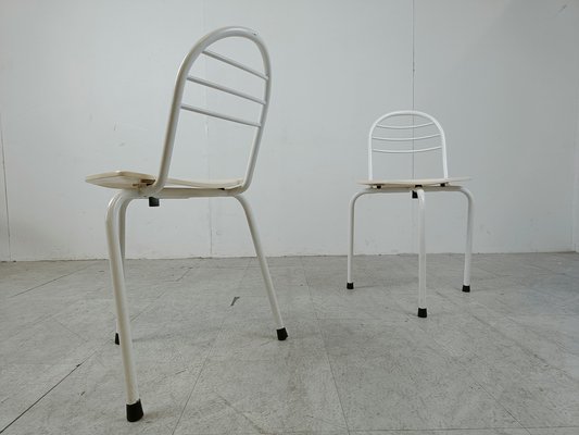 Postmodern Tripod Dining Chairs, 1980s, Set of 4-IRH-1811351