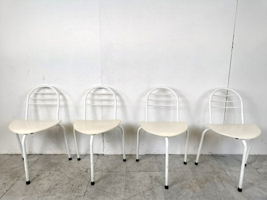 Postmodern Tripod Dining Chairs, 1980s, Set of 4-IRH-1811351