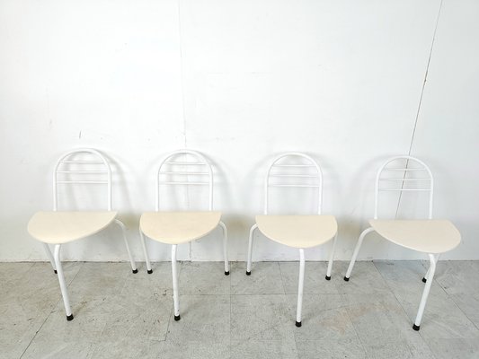 Postmodern Tripod Dining Chairs, 1980s, Set of 4-IRH-1811351