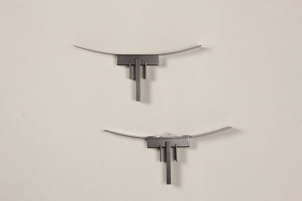 Postmodern Wall Lamps by Jean Michel Wilmotte for SCE, 1980s, Set of 2-DUM-1732254