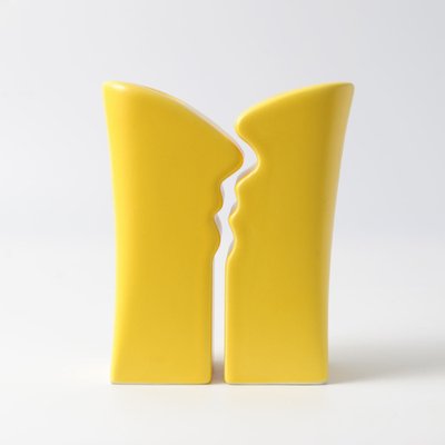 Postmodern Yellow Ceramic Candle Holders from ASA, 1980s, Set of 2-IXK-1818006