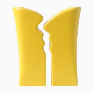 Postmodern Yellow Ceramic Candle Holders from ASA, 1980s, Set of 2-IXK-1818006