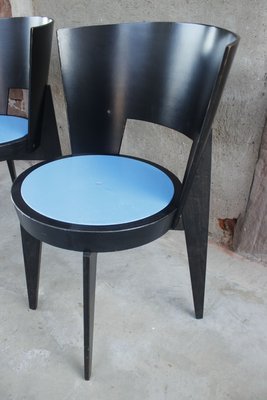 Postmodernist Painted Wood Bistro Chairs, France, 1980s, Set of 6-WEQ-1150711