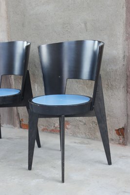 Postmodernist Painted Wood Bistro Chairs, France, 1980s, Set of 6-WEQ-1150711