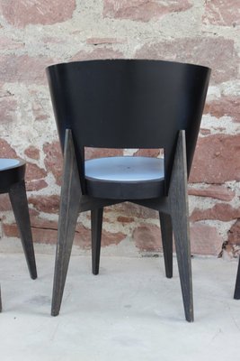 Postmodernist Painted Wood Bistro Chairs, France, 1980s, Set of 6-WEQ-1150711