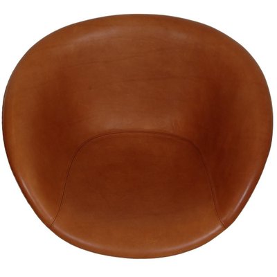 Pot Chair in Cognav Leather by Arne Jacobsen, 1980s-MTD-1769497