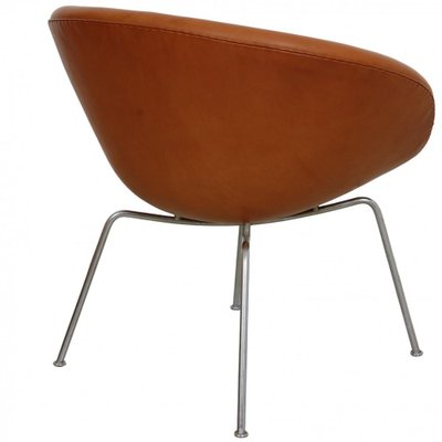 Pot Chair in Cognav Leather by Arne Jacobsen, 1980s-MTD-1769497