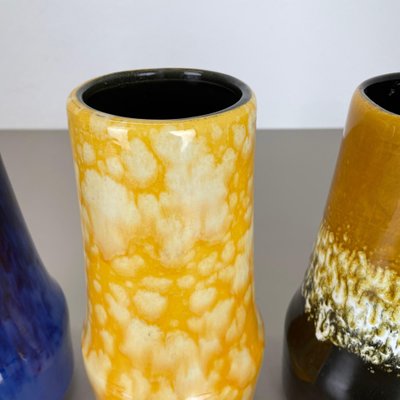 Pottery Fat Lava Supercolor Vases from Scheurich, Germany, 1970s, Set of 3-QZ-1298041