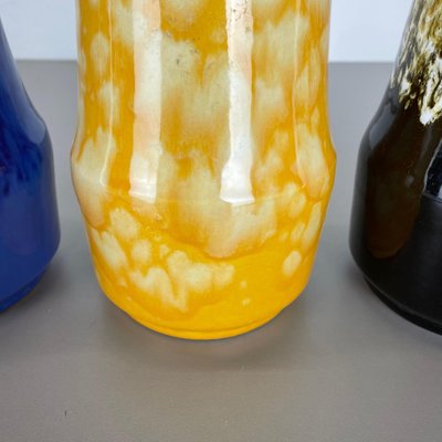 Pottery Fat Lava Supercolor Vases from Scheurich, Germany, 1970s, Set of 3-QZ-1298041