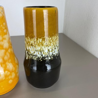 Pottery Fat Lava Supercolor Vases from Scheurich, Germany, 1970s, Set of 3-QZ-1298041