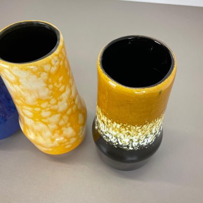 Pottery Fat Lava Supercolor Vases from Scheurich, Germany, 1970s, Set of 3-QZ-1298041