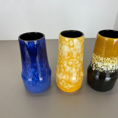 Pottery Fat Lava Supercolor Vases from Scheurich, Germany, 1970s, Set of 3-QZ-1298041