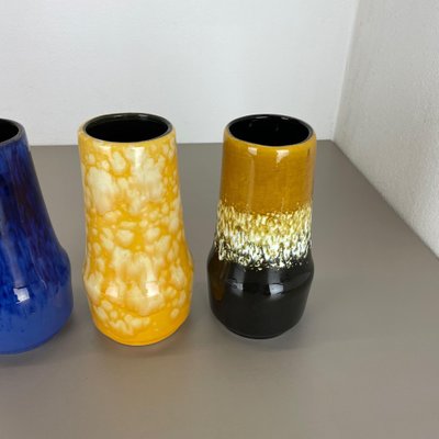 Pottery Fat Lava Supercolor Vases from Scheurich, Germany, 1970s, Set of 3-QZ-1298041