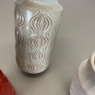 Pottery Fat Lava Vases from Scheurich, Germany, 1970s, Set of 3-QZ-1052889