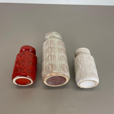 Pottery Fat Lava Vases from Scheurich, Germany, 1970s, Set of 3-QZ-1052889