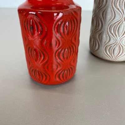 Pottery Fat Lava Vases from Scheurich, Germany, 1970s, Set of 3-QZ-1052889