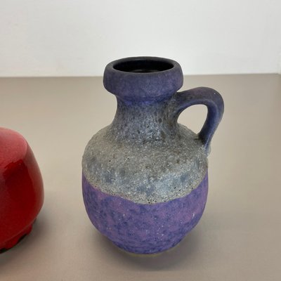 Pottery Fat Lava Vases in Purple-Red by Jopeko, Germany, 1970s, Set of 2-QZ-1159865