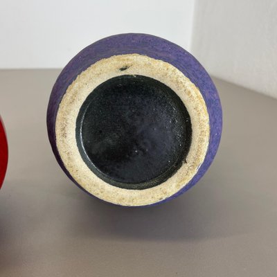 Pottery Fat Lava Vases in Purple-Red by Jopeko, Germany, 1970s, Set of 2-QZ-1159865