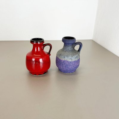 Pottery Fat Lava Vases in Purple-Red by Jopeko, Germany, 1970s, Set of 2-QZ-1159865