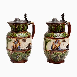 Pottery Jugs from Imperiale Royale, NIMY, Belgium, Set of 2-KL-1252130