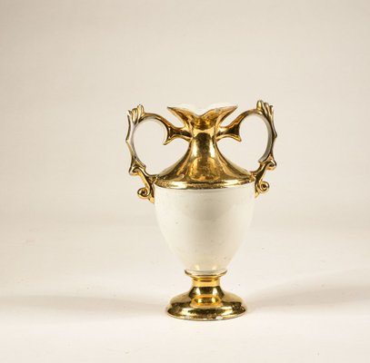 Pottery Vase in Gold, 1950s-RAQ-804432