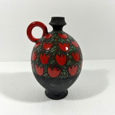 Pottery Vase Tulipani Rossi from Alvino Bagni, 1970s-TU-2032242