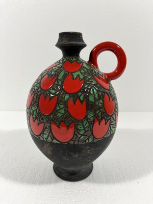 Pottery Vase Tulipani Rossi from Alvino Bagni, 1970s-TU-2032242