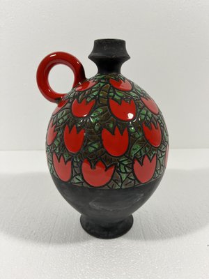 Pottery Vase Tulipani Rossi from Alvino Bagni, 1970s-TU-2032242