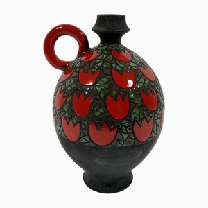 Pottery Vase Tulipani Rossi from Alvino Bagni, 1970s-TU-2032242