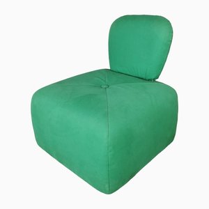 Pouf Armchair in Green Fabric, 1980s-PRS-1263753