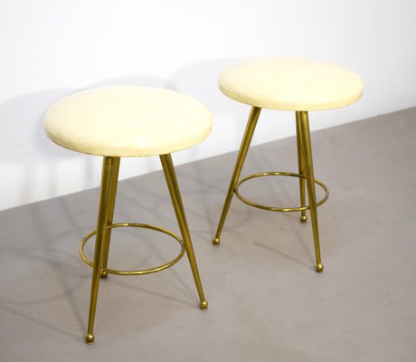 Poufs in Brass, Italy, 1950s, Set of 2-AOL-1800115